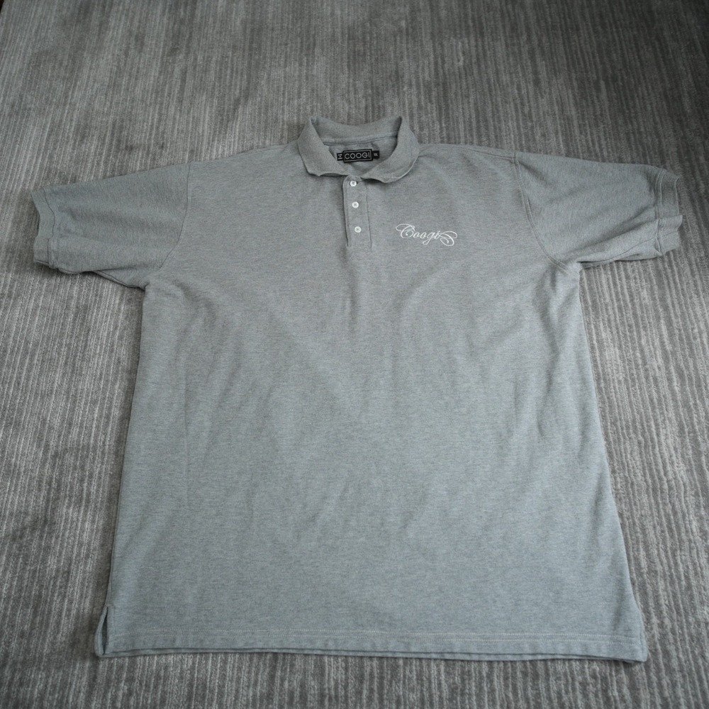 Coogi Shirt Men Polo Gray Short Sleeve Embroidered Logo 100% Cotton Solid 3XL